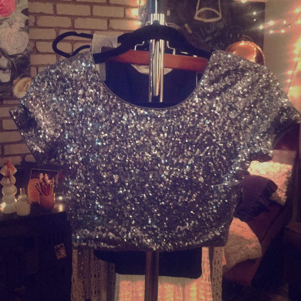 Sequin crop top